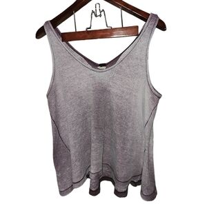 Free People We The Free Purple Waffle Knit Tank Oversized XL Cottagecore Fairy